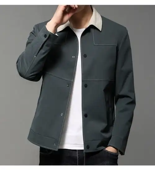 汤河之家男士外套春季新款单排扣潮流春款上衣服青年休闲翻领薄款夹克男装a
