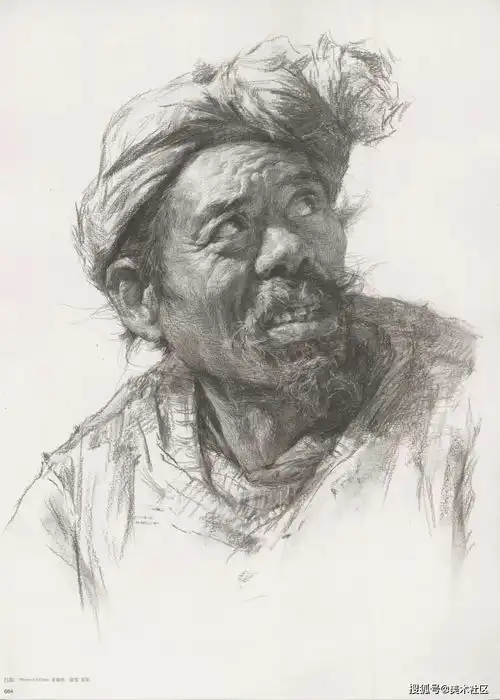 画老人素描头像就犯怂,掌握了这两点就不怂了
