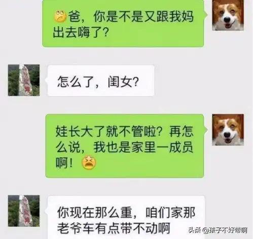 新式直男型爸爸走红,被女儿花式吐槽,聊天内容令人羡慕
