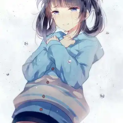 伤感动漫头像女生哭泣绝望心碎二次元qq头像

