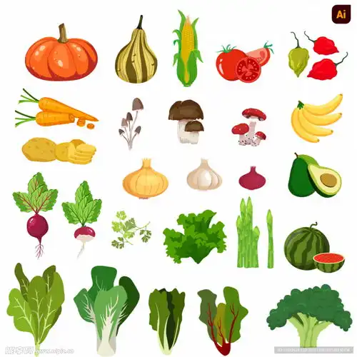 新鲜蔬菜插画设计图蔬菜
