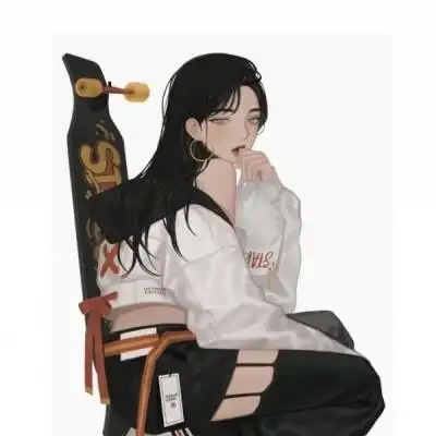 动漫女头高冷霸气黑衣冷艳孤独女头
