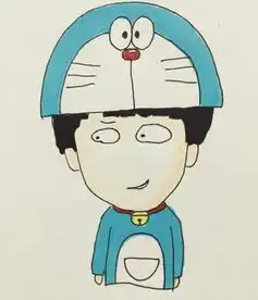 带哆啦a梦的头套的伴郎情侣头像