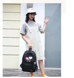 迪阿伦小清新学院风高中学生书包女韩版大容量初中学生男背包帆布双肩包
