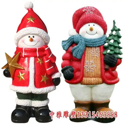 玻璃钢卡通雪人雕塑随州树脂雪人雕塑生产厂家中雅雕塑
