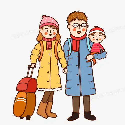 卡通手绘一家三口出行免抠元素png图片素材免费下载手绘png20002000像素
