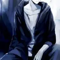 谁有黑衣服卡通不露脸的少年上面黑色下面彩色的qq头像
