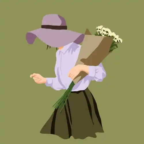 头像手捧鲜花盛装出席
