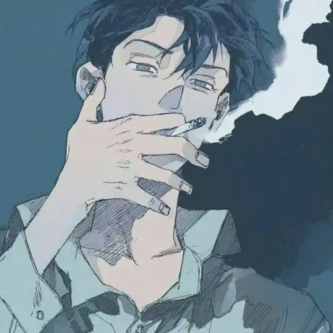 动漫男生头像抽烟系列
