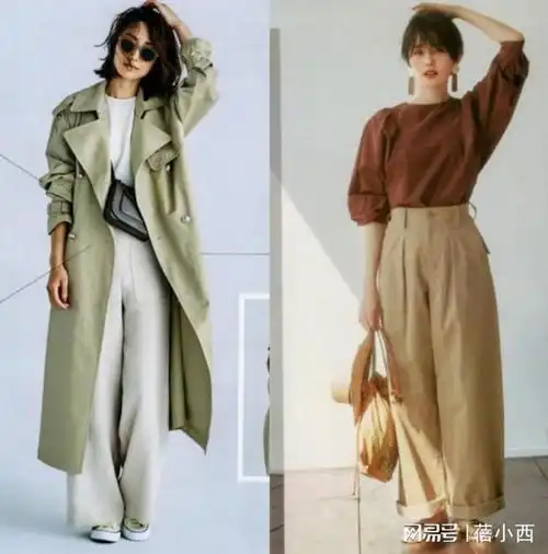 腿粗适合穿阔腿裤,配西装风衣都很有气质,普通人也能直接照搬
