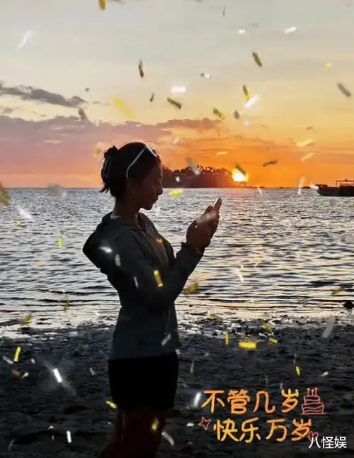 田亮一家斐济度假为女庆生,森碟海边看日落比心,个头颜值都好高
