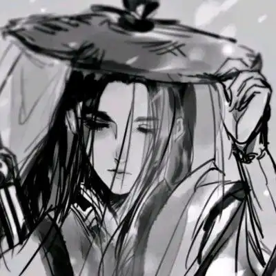 黑白动漫古风男头
