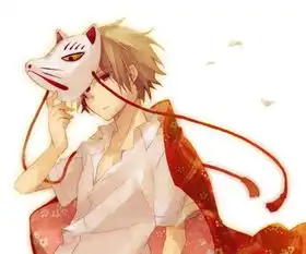 带狸猫面具的动漫男生图片,如下图所示,越多越好
