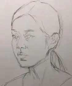 传奇绘画课堂回顾第二七三集朱传奇教你扎马尾辫的侧光女青年素描头像
