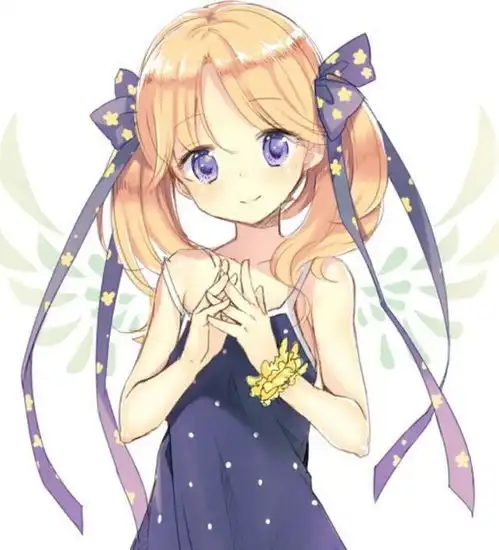 唯美的卡通头像二次元金发少女,打扮华丽,高贵典雅
