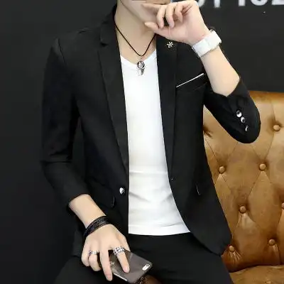 27619新款男士休闲西装男修身商务西服男青年单西外套
