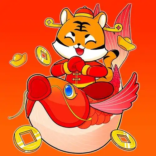 新春快乐招财虎瑞気同你一起过大年招财壁纸头像用起来
