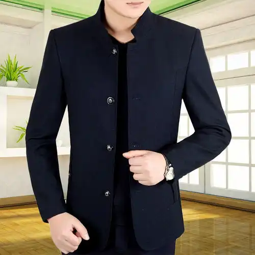 中年男士外套春秋款立领夹克衫爸爸装中老年男装春季上衣商务休闲
