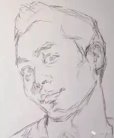 男中年素描头像步骤解析
