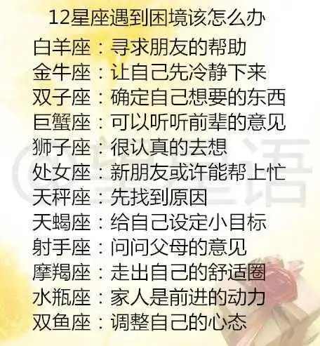 12星座遇到困境该怎么办12星座男说我爱你的可信度
