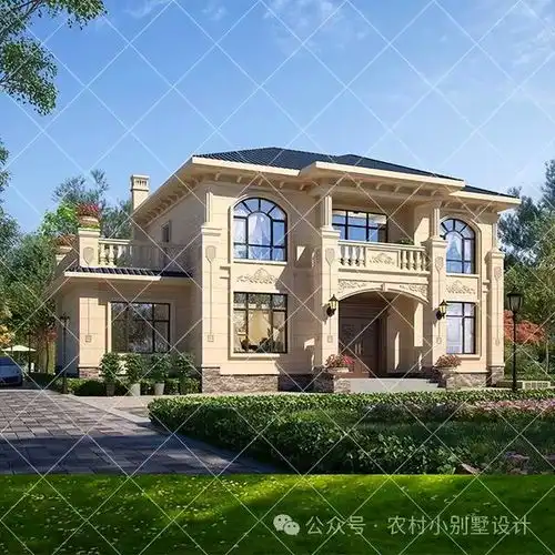 30二层复式农村自建房别墅,挑空客厅特别大气,村里人看了都羡慕
