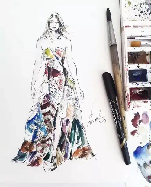手绘婚纱礼服设计效果图120张

