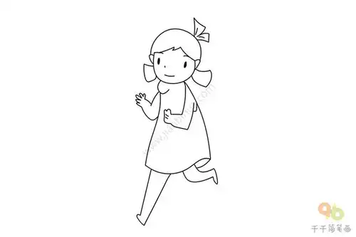 拍手的小女孩简笔画步骤图
