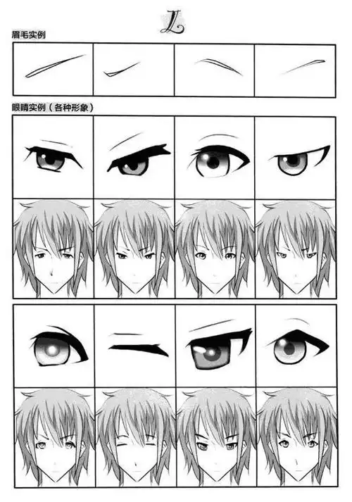 萌系美少年漫画造型正面脸部的画法
