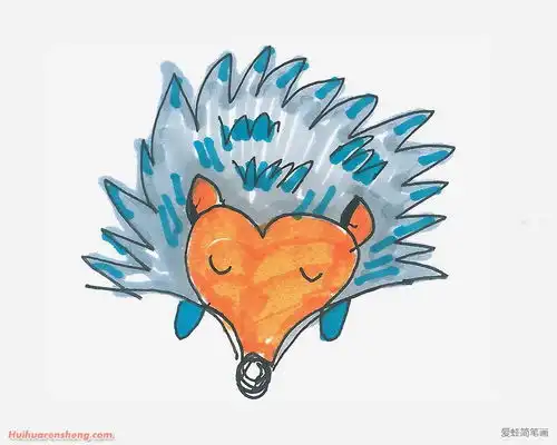 卡通小刺猬简笔画
