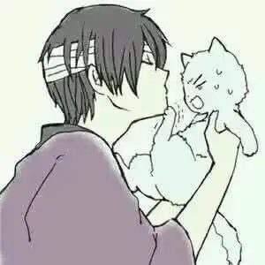 头像男抱猫动漫