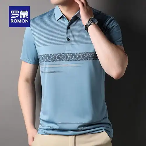 九牧王男装短袖t恤男2024夏季透气舒适百搭男士上衣tt2dv2h227天空蓝修身版17092a48
