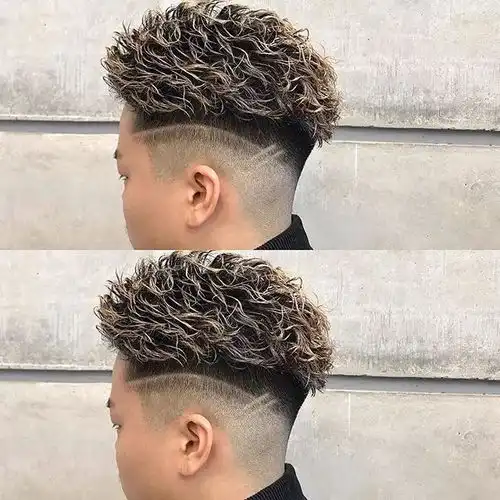 帅气男生烫发
