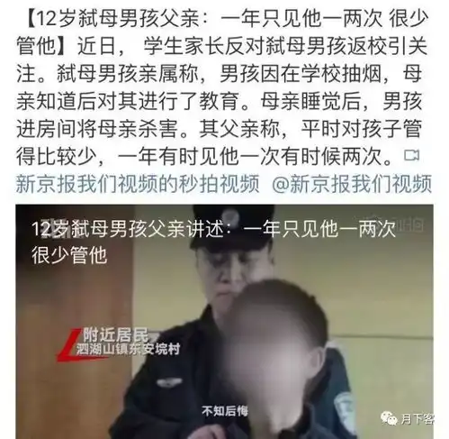 12岁男孩弑母没有爱的家庭里,才会长出魔鬼般的孩子
