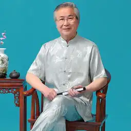 唐装男中老年长袖套装爸爸装中国风老年男装汉服爷爷夏装老人衣服
