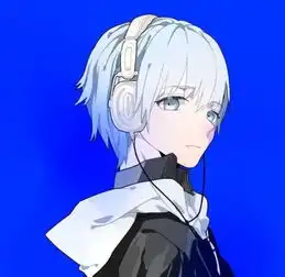 求个动漫人物白发蓝瞳戴耳机
