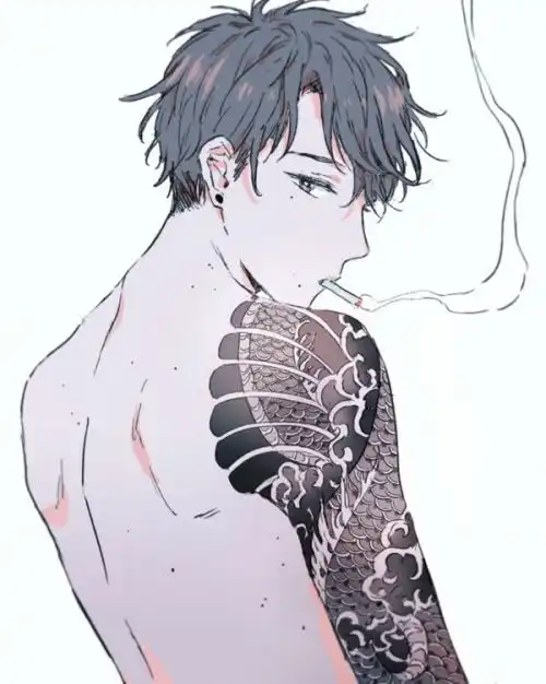 小伙伴们有没有点烟的动漫头像

