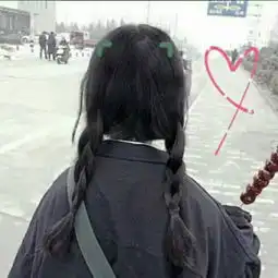 可爱挡脸00后女生头像
