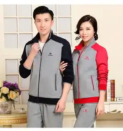 2018大码中老年妈妈装女爸爸装男情侣运动休闲套装两件套棉宽松胖sp
