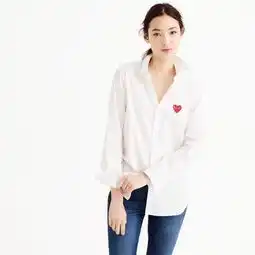 日本潮牌cdg川久保玲play经典白色衬衫男黑色爱心长袖衬衣女
