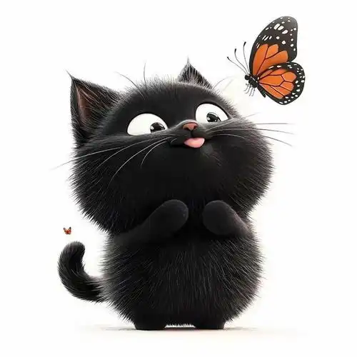 可爱的小黑猫卡通头像分享
