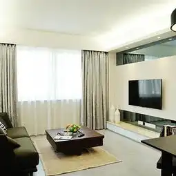 白色现代单身公寓简约简洁而又清新的客厅效果图
