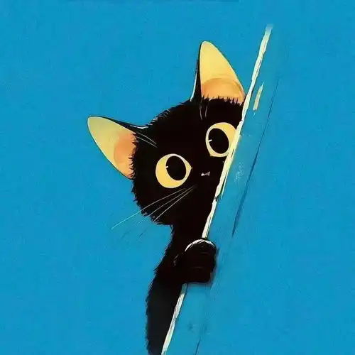 可爱的小黑猫卡通头像分享
