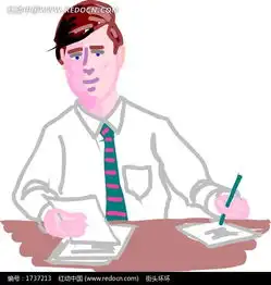 卡通画桌前工作的男人其他素材免费下载红动网
