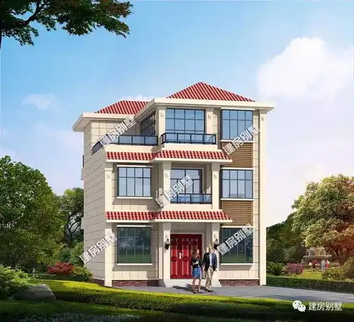 两栋面宽10米的三层自建房,第二栋欧式外观好时尚

