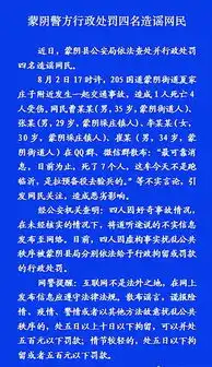 蒙阴警方行政处罚四名造谣网民
