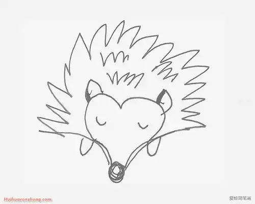 卡通小刺猬简笔画
