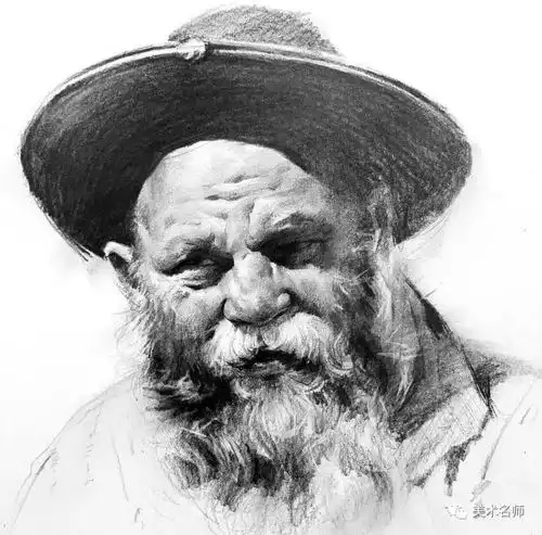 素描头像的笔触太棒了,线条豪放挥洒自如
