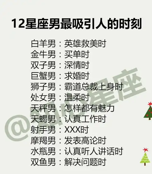 12星座什么时候会说狠话12星座男最吸引人的时刻

