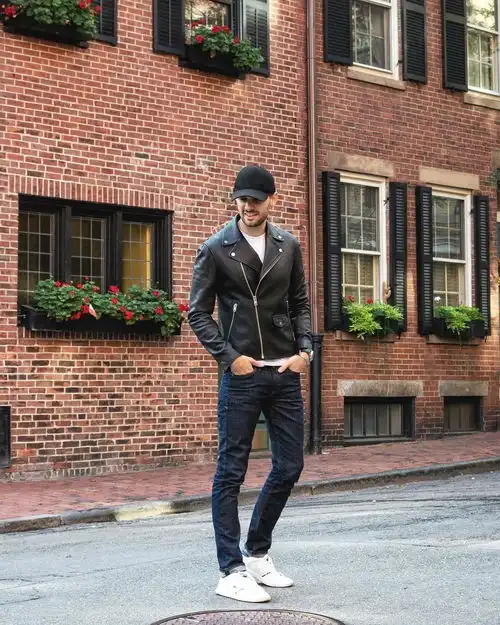 皮夹克衣橱中最有男人味的单品,这样穿就足够时髦
