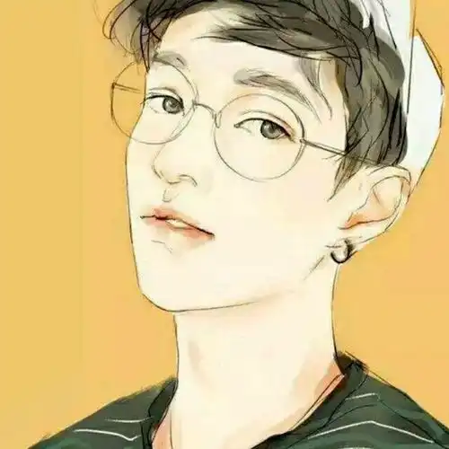 求一些戴圆镜框的动漫男生头像如图
